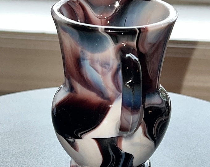 Vintage Purple Slag Glass Toothpick Holder Glass Art Small Container Lover Antiques and Vintage