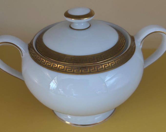 Vintage Sugar Bowl with Lid Sugar Bowl by Treasure Chest Made in Germany Double Handle Sugar Dish Lover Antiques and Vintage