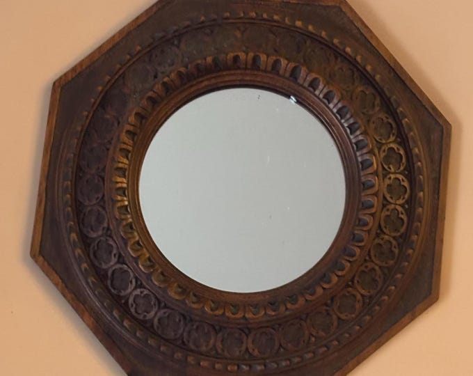 Antique Carved Oak Wall Mirror, Lover Antiques and Vintage