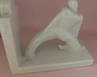Quimper Pottery Bookend France Book End Lover Antiques and Vintage