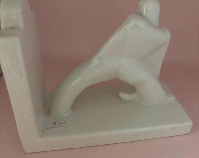 Quimper Pottery Bookend France Book End Lover Antiques and Vintage