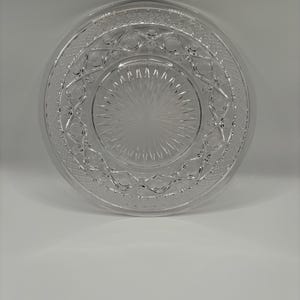Vintage Starburst Glass Plate Crystal Clear Fancy Plates Lover Antiques and Vintage