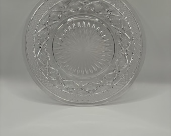 Vintage Starburst Glass Plate Crystal Clear Fancy Plates Lover Antiques and Vintage