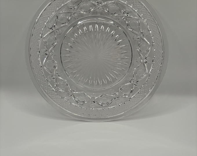 Vintage Starburst Glass Plate Crystal Clear Fancy Plates Lover Antiques and Vintage