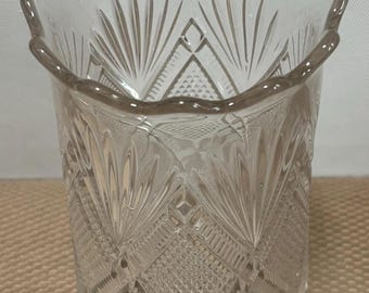 Antique EAPG Specialty Glass Vase with Ruffled Mouth Lover Antiques and Vintage