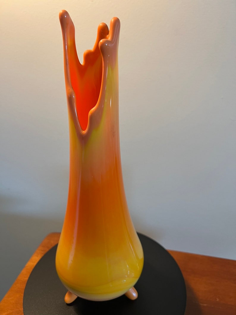 Vintage LE Smith Bittersweet Three Toe Swung Vase Orange Etsy