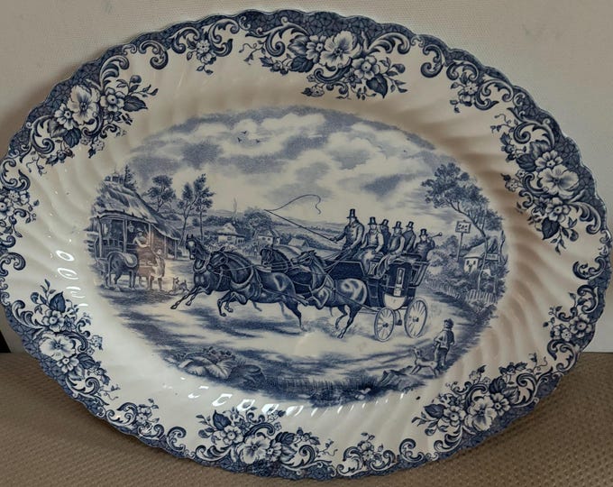 Vintage Johnson Bros Ironstone Hunting Country Dessert Plate Made in England Coaching Scenes Lover Antiques and Vintage