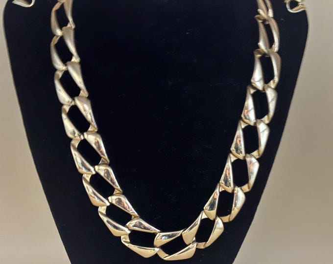 Vintage Chain Link Necklace and Matching Earrings Lover Antiques and Vintage