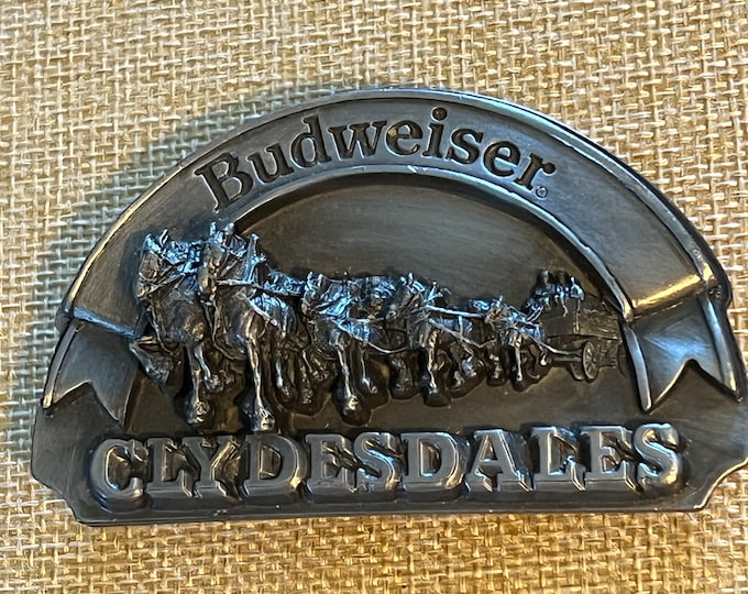 Vintage Anheuser Busch Clydesdale Belt Buckle, Pewter Horse Belt Buckle, Lover Antiques and Vintage