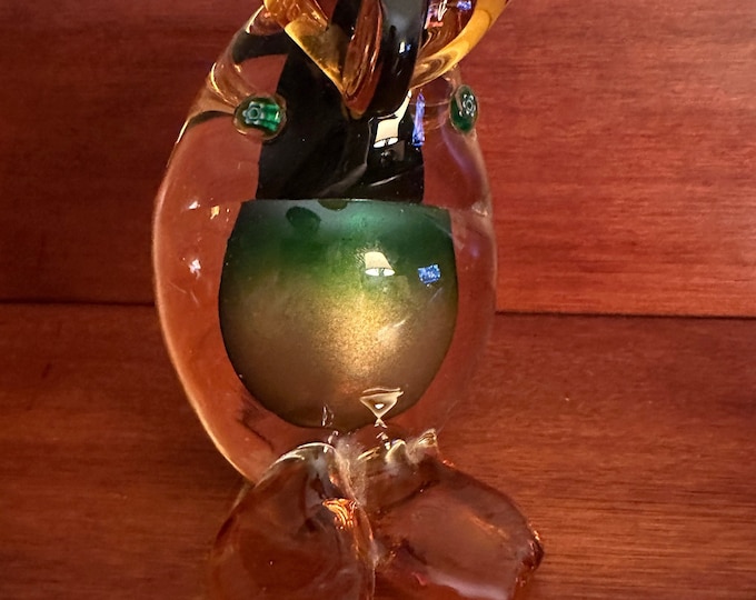 Vintage Murano Glass Owl, made with 24k Gold, Murano Glass Art, Lover Antiques and Vintage