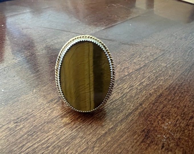 Vintage Tiger’s Eye Ring Tigers Eye Brown Rings Jewelry Lover Antiques Gifts with Purpose
