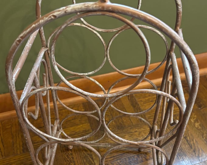 Vintage Metal Wine Holder Holds 7 Bottles of Wine Lover Antiques and Vintage