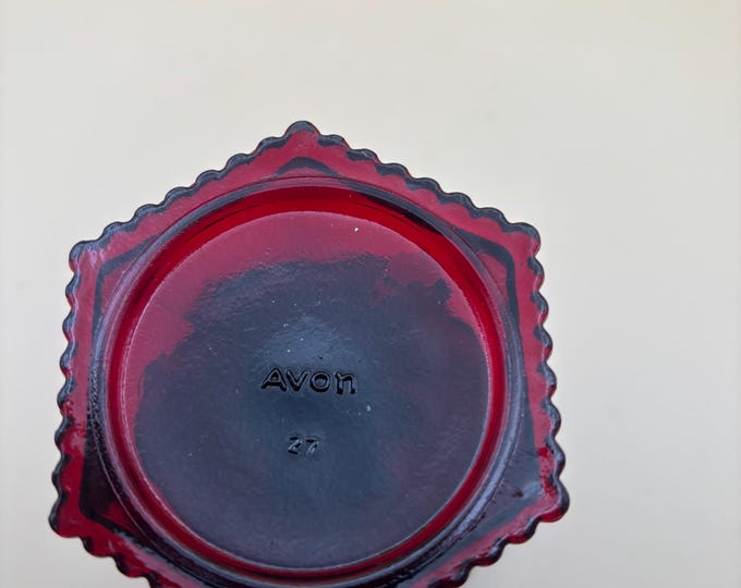 Vintage Avon Goblet Ruby Red Glass Wine Cup Red Glass Lover Antiques and Vintage