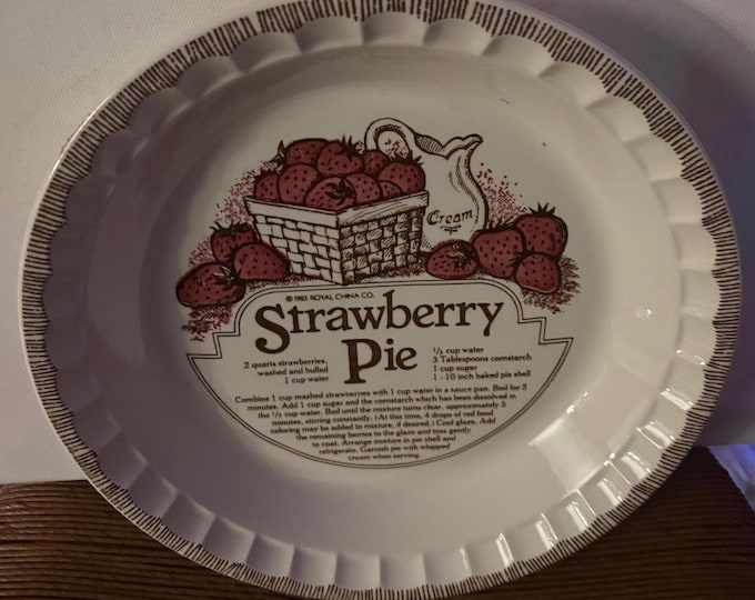 Vintage Jeannette Royal China Pie Plate Country Harvest Series Strawberries Basket Cream Pitcher Design Lover Antiques and Vintage