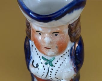 Antique Allerton China Toby Mug Small Pitcher Colonial Man Figurine Lover Antiques and Vintage