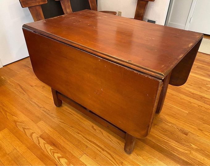 Vintage Maple Harvest Drop Leaf Table Farmhouse Rustic Lake House Home Decor Lover Antiques and Vintage