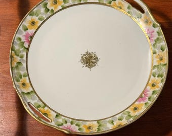 Antique Hand Painted Nippon Plate 1911-1921 Hand Painted Flowers
