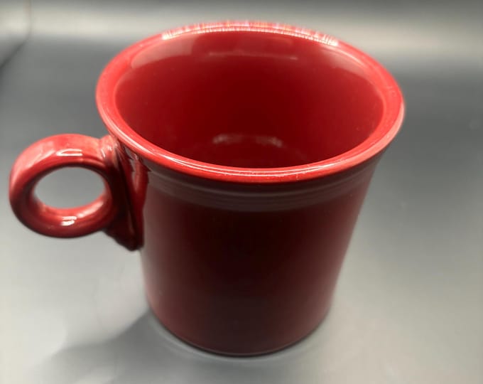 Vintage Fiesta Ware Scarlet Red Mug Homer Laughlin Fiestaware Maroon Cup Lover Antiques and Vintage