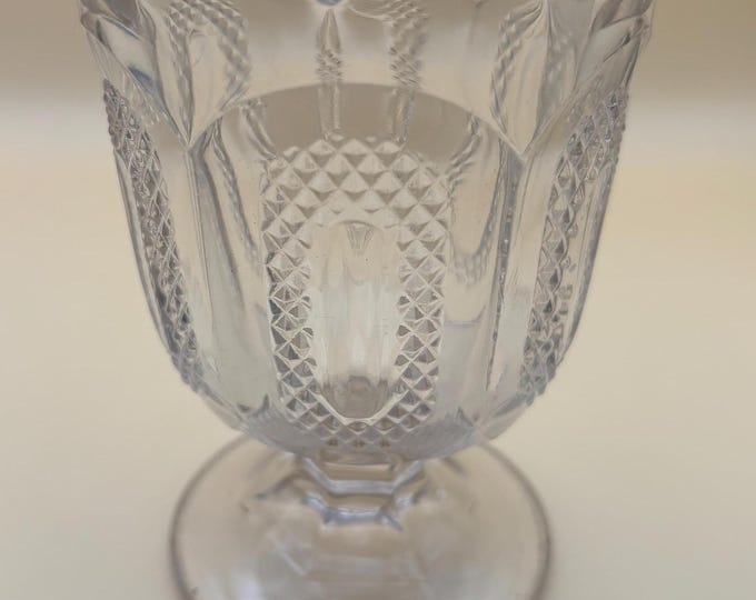 Antique Glass Footed Compote Glass Bowl EAPG Glass Footed Bowl Buckle Pattern Design Lover Antiques and Vintage