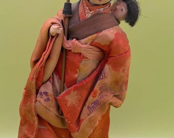 Vintage Oriental Woman and Child on Back Lover Antiques and Vintage