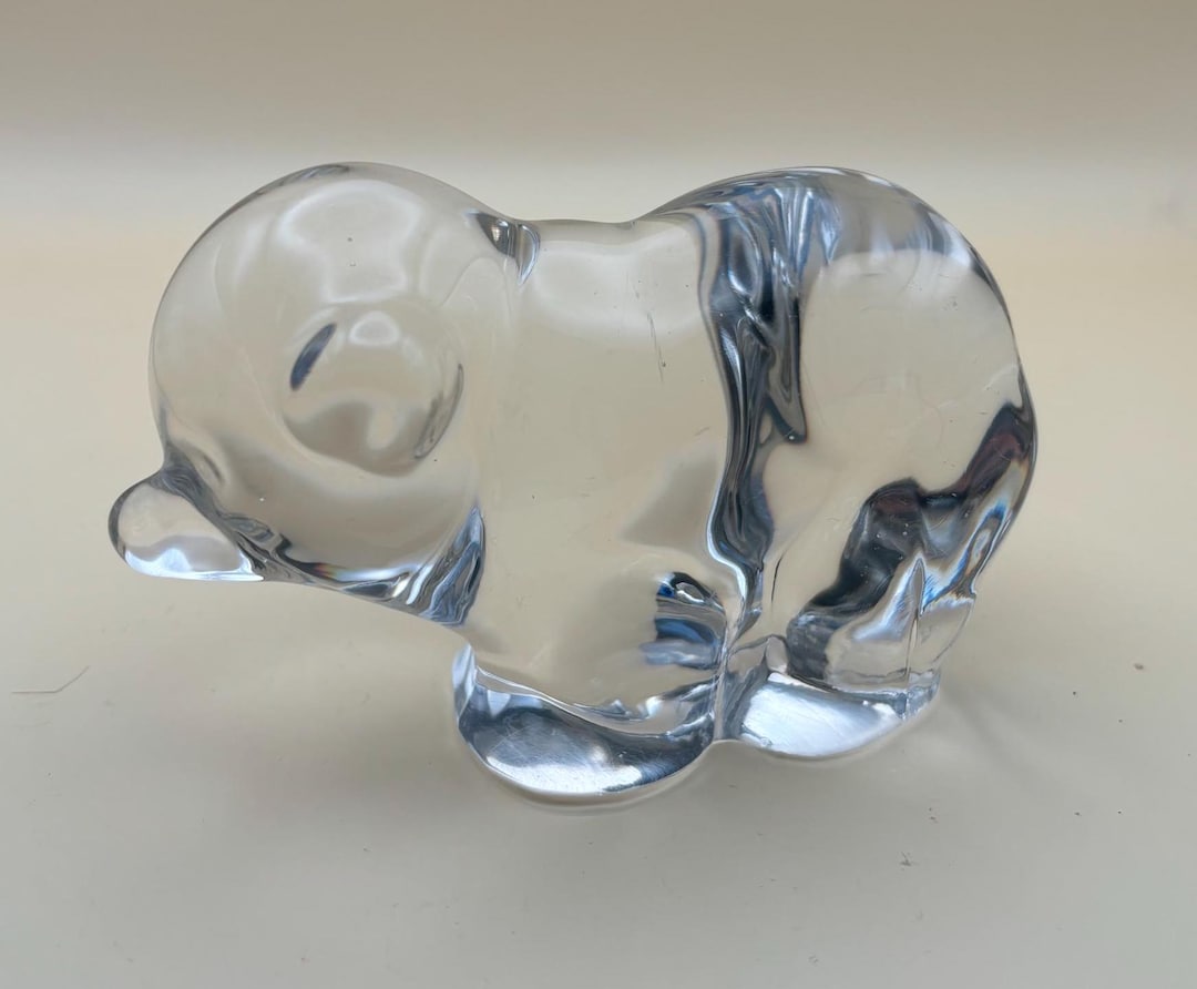 Vintage Glass Bear Cub Glass Animal Glass Art Paperweight Lover ...
