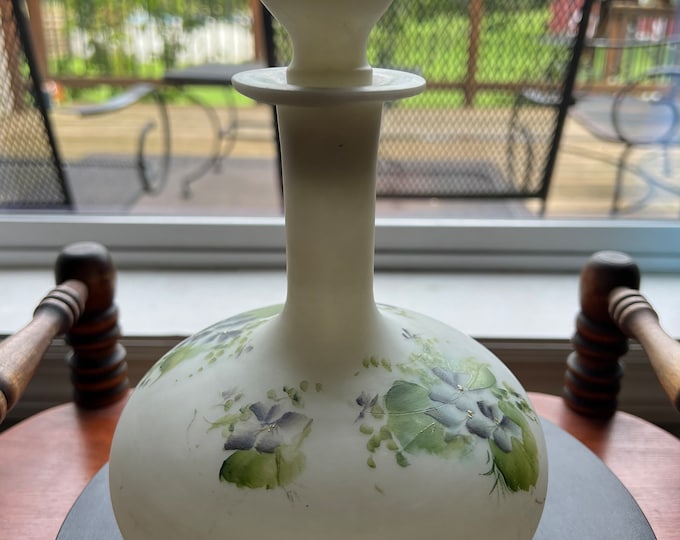 Antique Mount Washington Hand Blown Satin Lusterless Boudoir Glass Perfume Cologne Bottle Glass Art Lover Antiques and Vintage