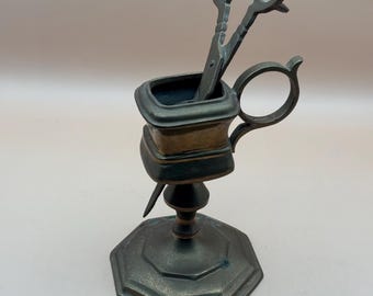 Antique Brass Candle Snuffer with Stand Victorian Era Gifts Lover Antiques and Vintage