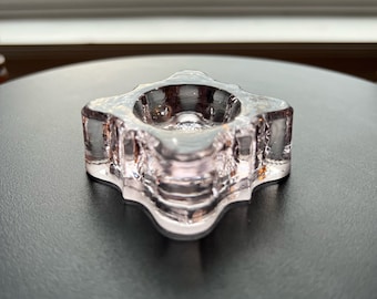 Vintage Pink Glass Salt Cellar: Hand Pressed Small Dish