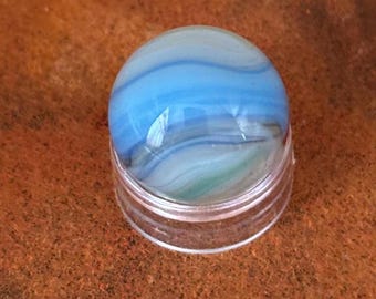 Vintage Vitro Conqueror Glass Marble Blue Starburst Style Glass Art Lover Antiques and Vintage