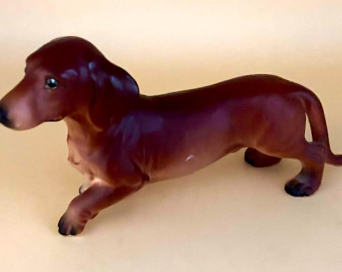 Vintage Dachshund Dog Hand Painted Japan Figurine Animal Figure Lover Antiques and Vintage