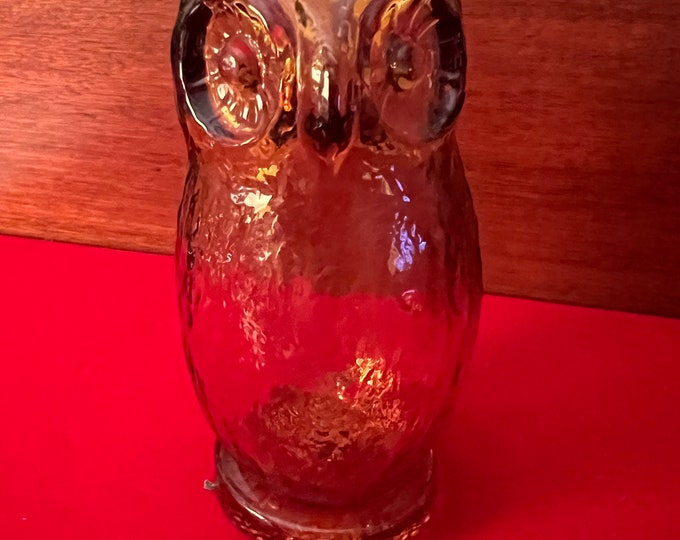 Vintage Pilgrim Glass Amber Orange Glass Owl, Owl Figurine, Orange Art Owl, Home Decor, Lover Antiques and Vintage