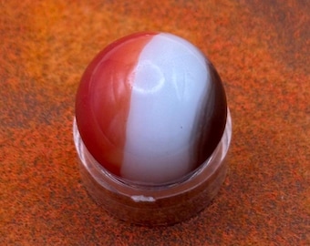 Vintage All Red Glass Marble Orange Brown White Glass Marble Lover Antiques and Vintage