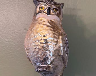 Vintage Colorful Owl on Branch Ornament Lover Antiques and Vintage