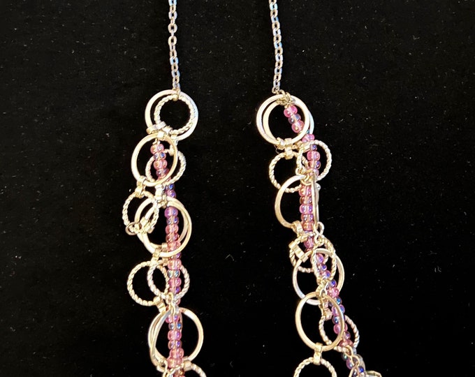 Vintage Pink Circles Necklace With Gold Accents Jewelry Pretty Things Lover Antiques