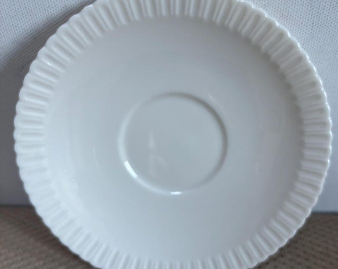 Vintage Shelledge White Etched Saucer Plate with Narrow Flutes Edging Syracuse China Lover Antiques and Vintage