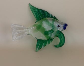 Vintage Murano Colorful Glass Fish Figurine Mini Glass Fish Art Glass Under the Sea Lover Antiques and Vintage