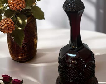 Vintage Avon Ruby Red Glass Bell: Collectible Home Decor