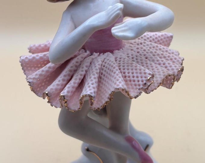 Vintage Ballerina Fine China Girl Dancer with Pink Made in Japan Girl Figurine Lover Antiques and Vintage