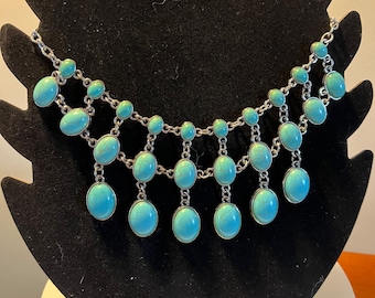 Vintage Turquoise Style Navajo Bib Statement Necklace Jewelry Lover Antiques and Vintage