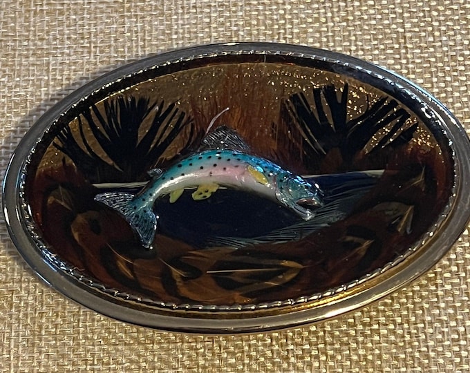 Vintage Fish Belt Buckle By The Beaver Buckle Co., Colorful Fish Buckle, Fishing, Made In The Usa, Lover Antiques And Vintage