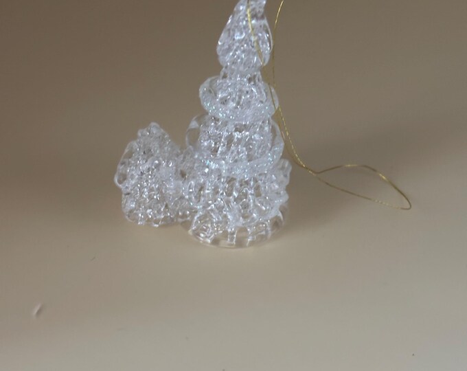 Vintage Glass Christmas Tree Ornament, Baby's First Holiday Decor