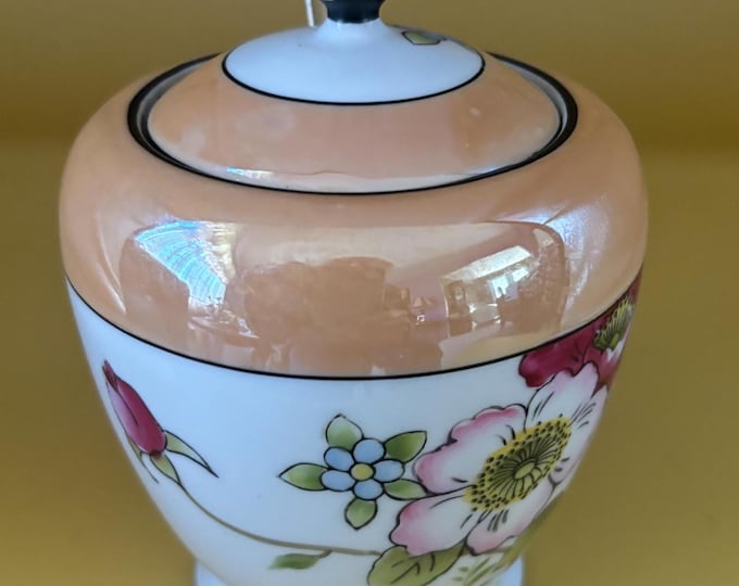 Vintage Noritake Sugar Jar with Lid and Spoon Porcelain Made in Japan Jam Mustard Jar Lover Antiques and Vintage