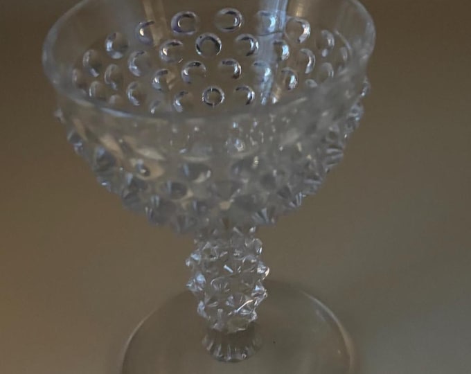 Vintage Duncan & Miller Hobnail Champagne Glass with Pedestal Lover Antiques and Vintage