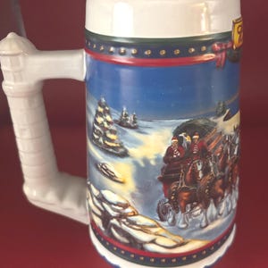 Vintage Budweiser Beer Stein Guiding the Way Home Holiday Stein Lover Antiques and Vintage