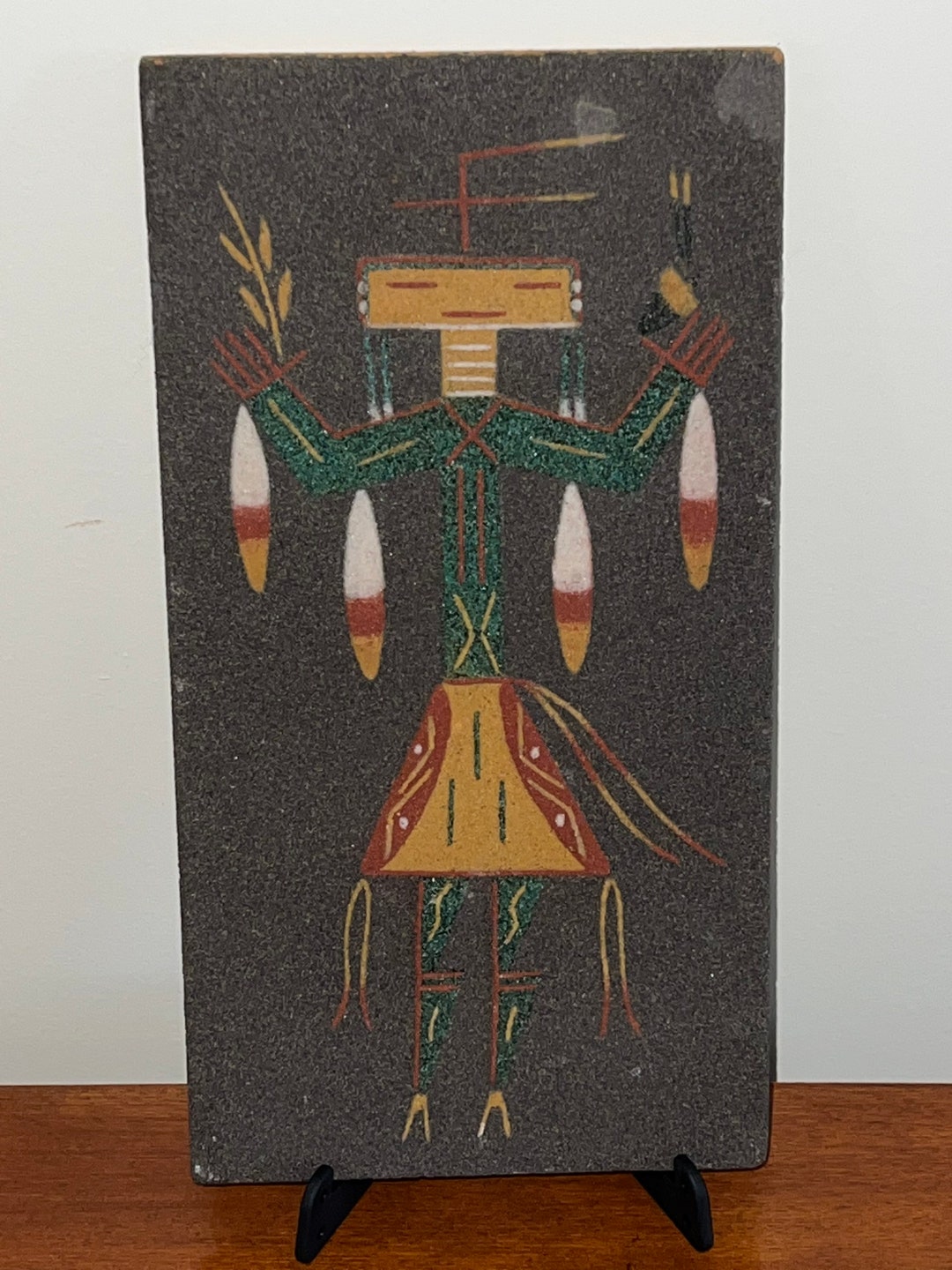 Vintage Sand Art by Ernest Hunt Navajo Sand Art From 1978