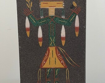 Vintage Sand Art by Ernest Hunt Navajo Sand Art from 1978 Southwest Southwestern Artwork Lover Antiques and Vintage