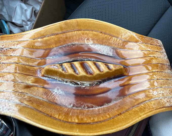 Vintage Glazed California Pottery Ceramic Ashtray Calif USA AW-305 Hand Dripped Glazed Pottery Piece of Art Lover Antiques and Vintage
