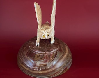 Vintage Carved Stone Owl in Flight Owl Sculpture Lover Antiques and Vintage