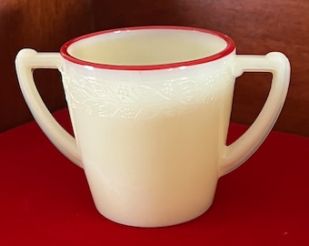 Vintage McKee Uranium Glass Creamer: Laurel Red Trim Tea Set