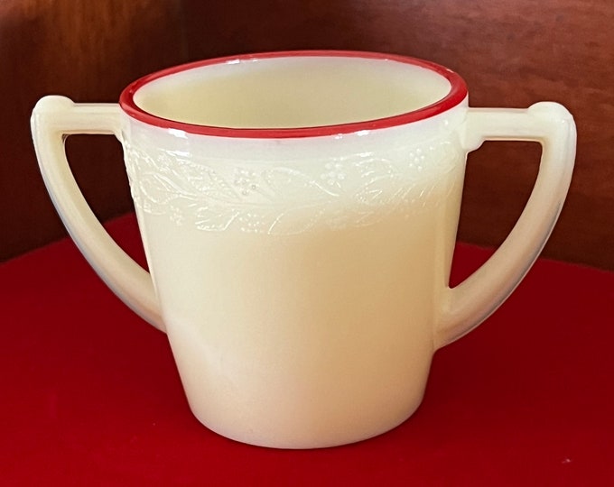 Vintage Uranium Glass Creamer Server by McKee Glass Children’s Tea Set Laurel Red Trim Lover Antiques and Vintage